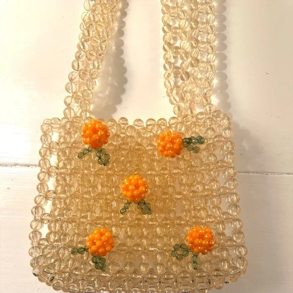 NWOT  Beaded Handbag Small Tote Carryall - Picture 2 of 10